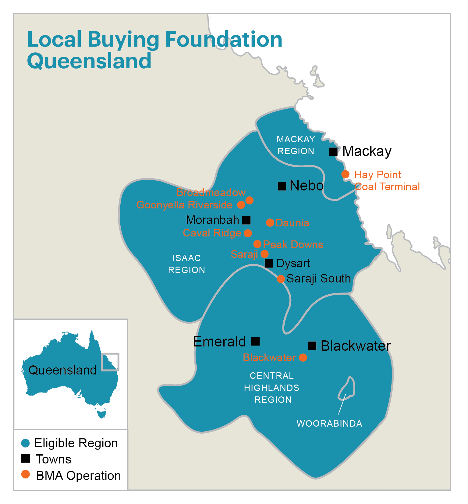 LBF Maps-WEB-01 Local Buying Foundation Supported Regions QLD